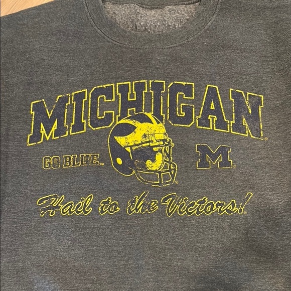 Vintage Gray and Yellow Collegiate Sweatshirt - Picture 2 of 3